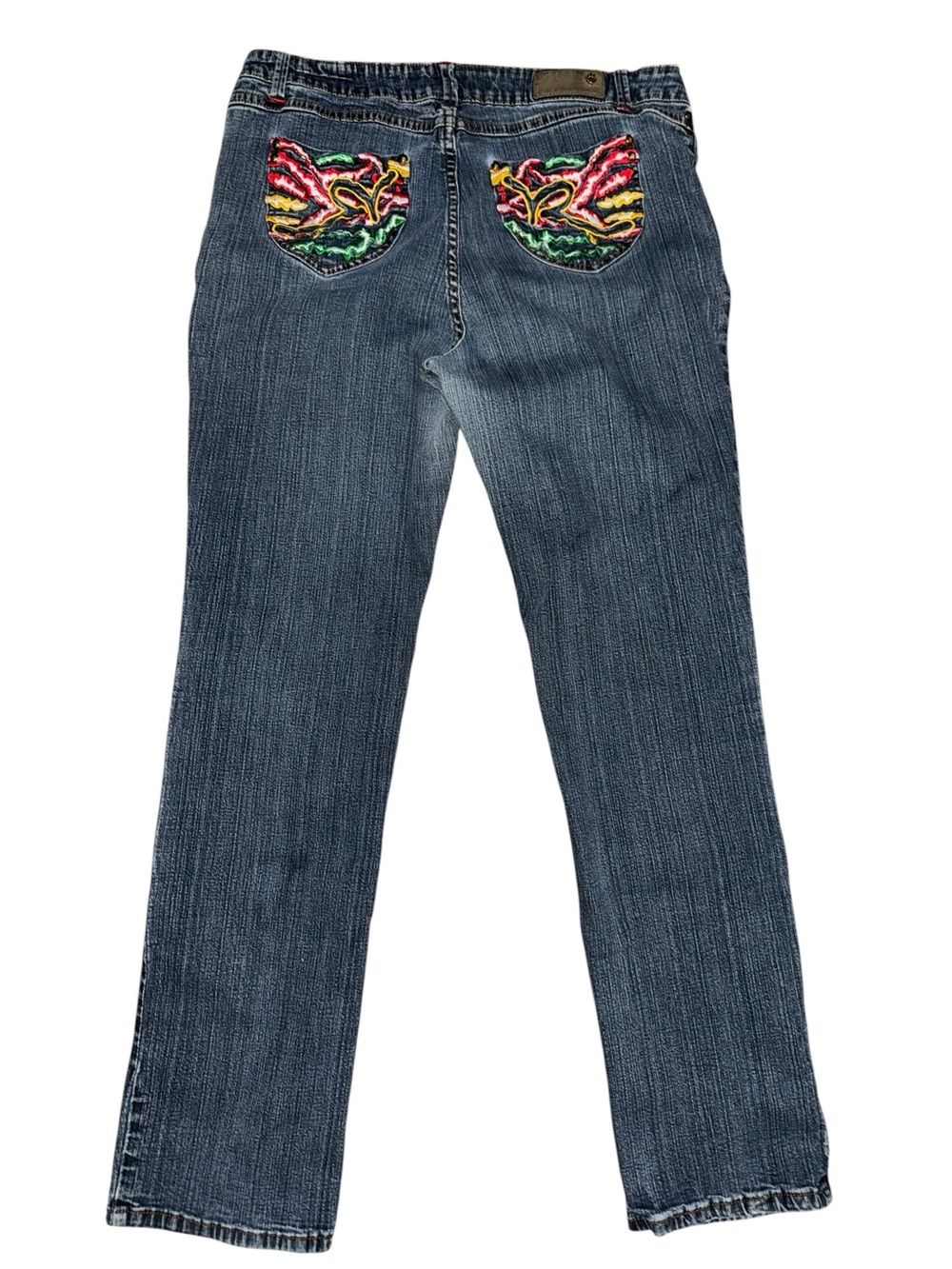 Rocawear Y2K Embroidered Pocket Straight Leg Jeans Women’s Size 16 Baggy